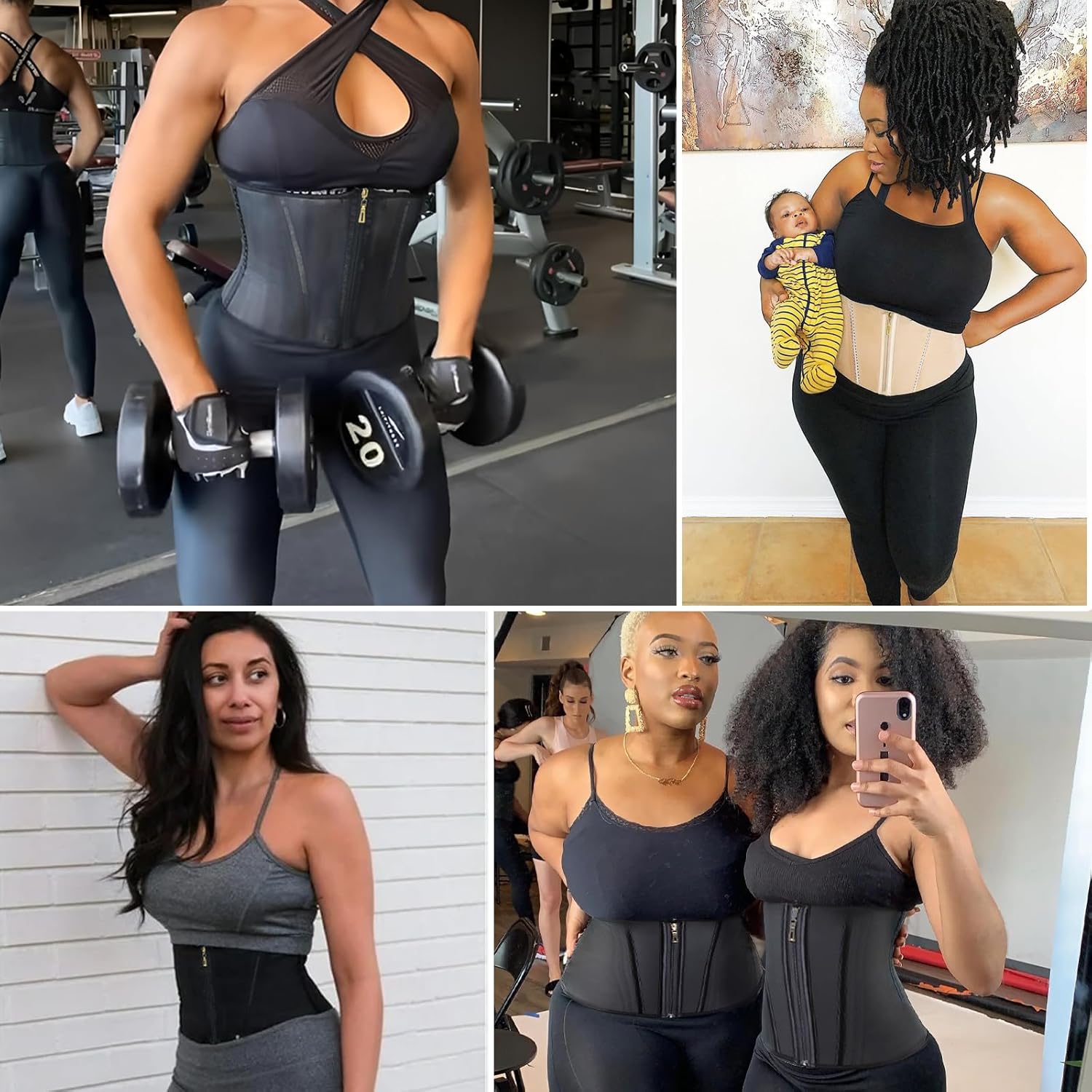 Waist Trainer for Women Latex Corset Shapewear Faja Body Shaper Hourglass Bodysuit, Tummy Control Sport Workout