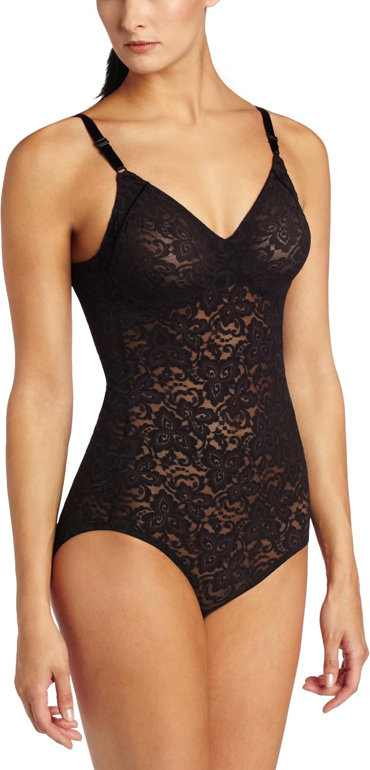 Bali womens Lace 'N Smooth Shaper Df8l10 shapewear bodysuits, Black, 38DD US