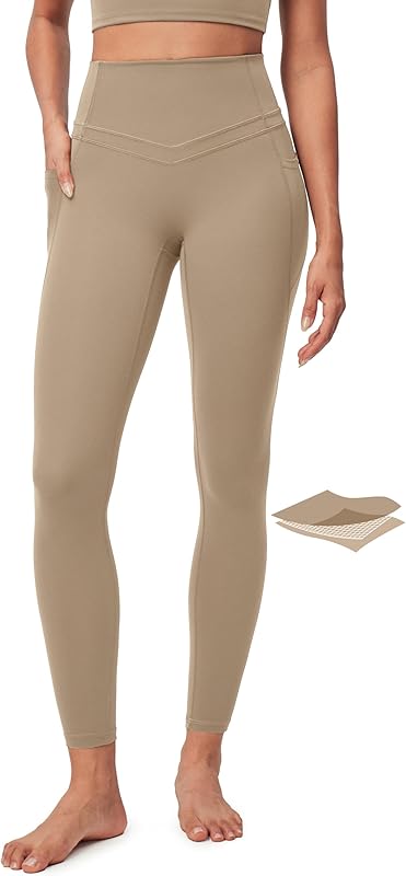 IUGA Compression Leggings with Pockets for Women Tummy Control Leggings No Front Seam Workout High Waist Yoga Pants