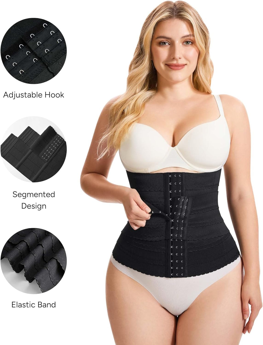 Waist Trainer for Women Corset Shapewear Tummy Control Segmented Waist Cincher Workout Girdle