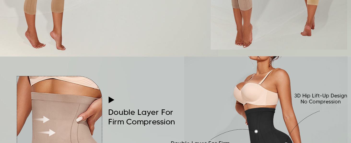 Shapewear Leggings for Women Tummy Control High Waisted Capri Body Shaper Butt Lift Thigh Slimmer