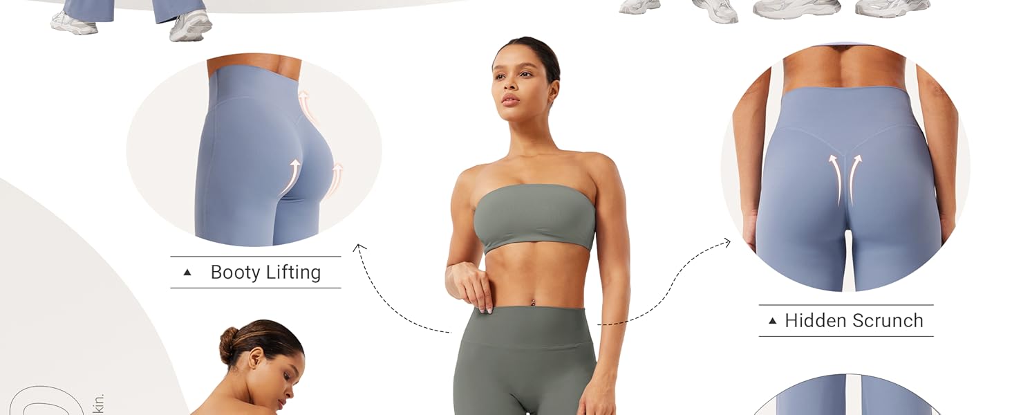 Workout Leggings Womens No Front Seam Straight Leggings 29" / 31.5" / 33" High Waist Buttery Eddiy Gym Yoga Pants