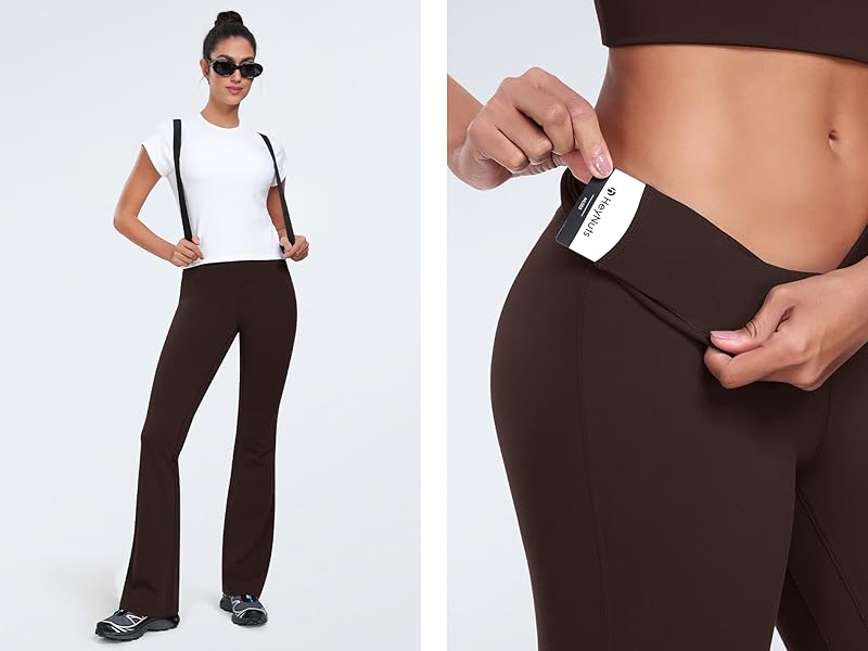 Harmony Flare Leggings 29"/30.5"/32.5"/34.5", High Waisted Tummy Control Wide Leg Bootcut Yoga Pants Lounge Soft