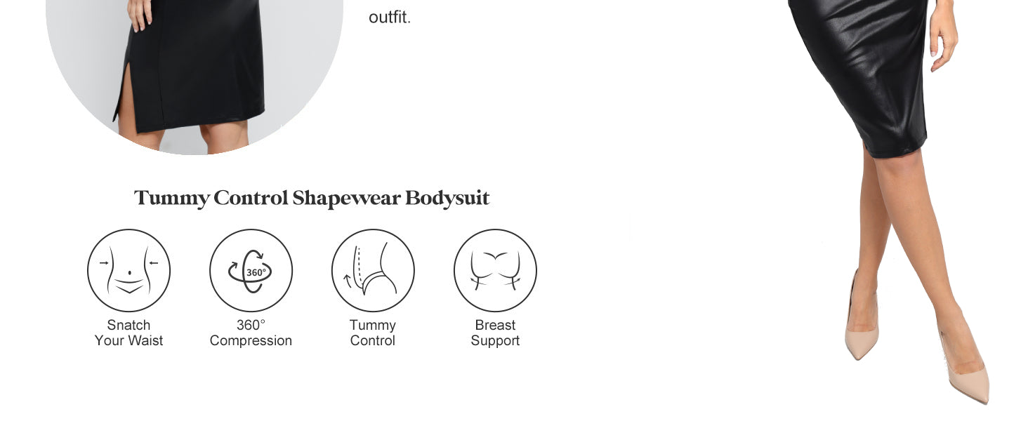 Popilush Lace Body Suits Women Tummy Control Shapewear Bodysuit Deep V Neck Backless Corset Tops Thong Body Shaper