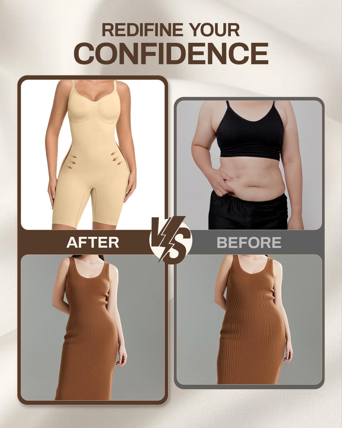 Shapewear for Women with Tummy Control, Seamless Sculpting Bodysuit for Workouts and Daily Wear Comfortable