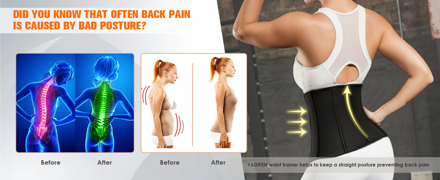 Corset Waist Trainer for Women, Latex Waist Cincher Workout Body Shaper Breathable Girdle Sport Belt