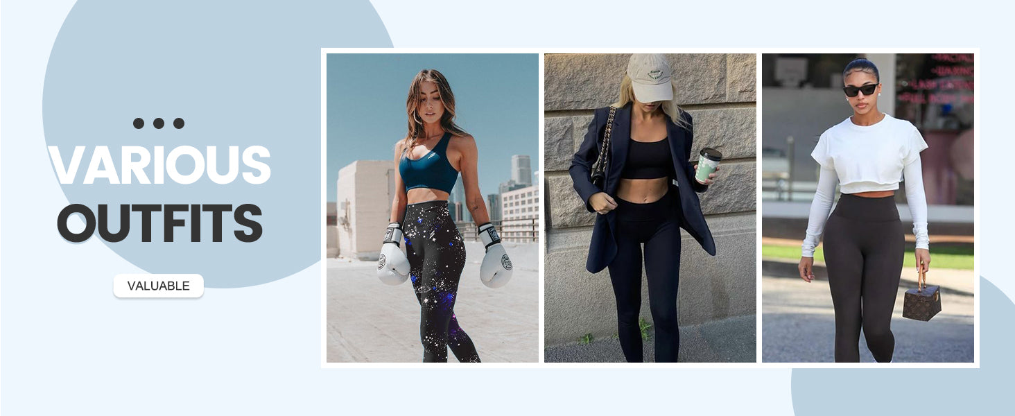 High Waisted Leggings for Women - No See Through Tummy Control Cycling Workout Yoga Pants with Pockets Reg & Plus