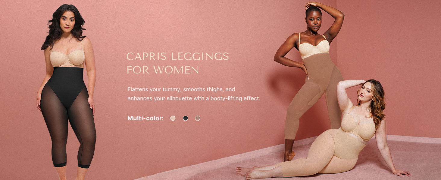Shapewear for Women Capris Leggings for Women Tummy Control Underwear High Waist Body Shaper Butt Lifting Panties