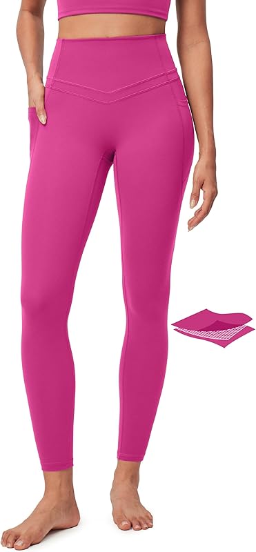 IUGA Compression Leggings with Pockets for Women Tummy Control Leggings No Front Seam Workout High Waist Yoga Pants