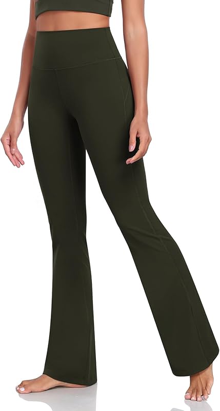 HeyNuts Mellow Flare Leggings 29"/30.5"/32.5"/34.5", High Waisted Tummy Control Wide Leg Bootcut Yoga Pants Lounge Soft