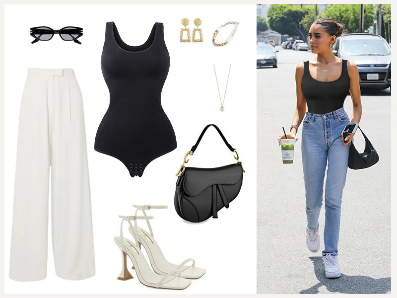 Womens' Waist Trainer Seamless Round Neck Tummy Control Shapewear Bodysuit