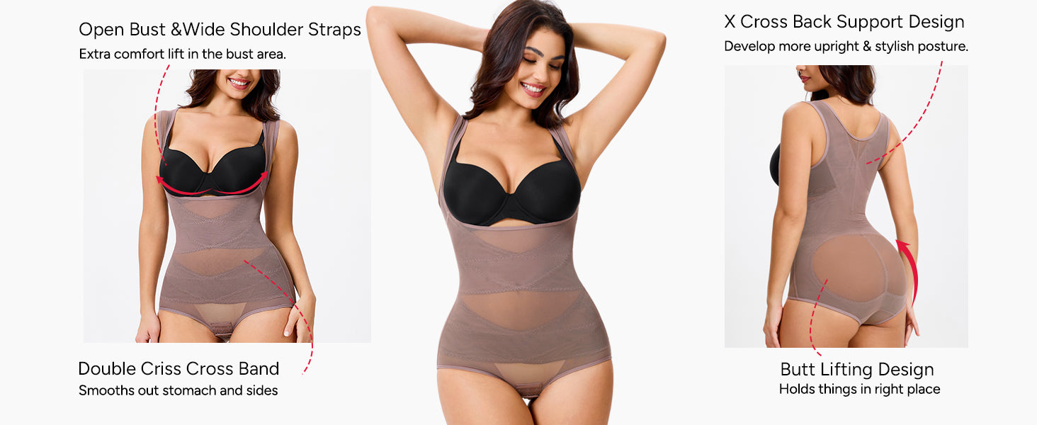 Shapewear for Women Tummy Control Bodysuit Faja Body Shaper Waist Trainer Snatched Corset Body Suit